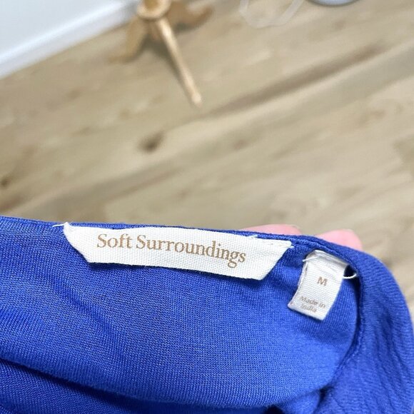 Soft Surroundings Cotton Gauze Lightweight Shift Dress Pockets Blue size Medium - Picture 6 of 7